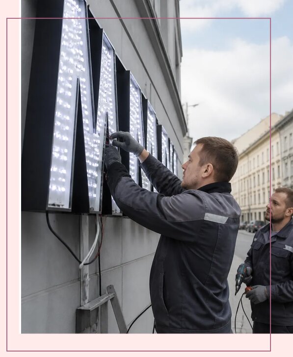 Изготовление и монтаж светодиодных LED вывесок в Серове