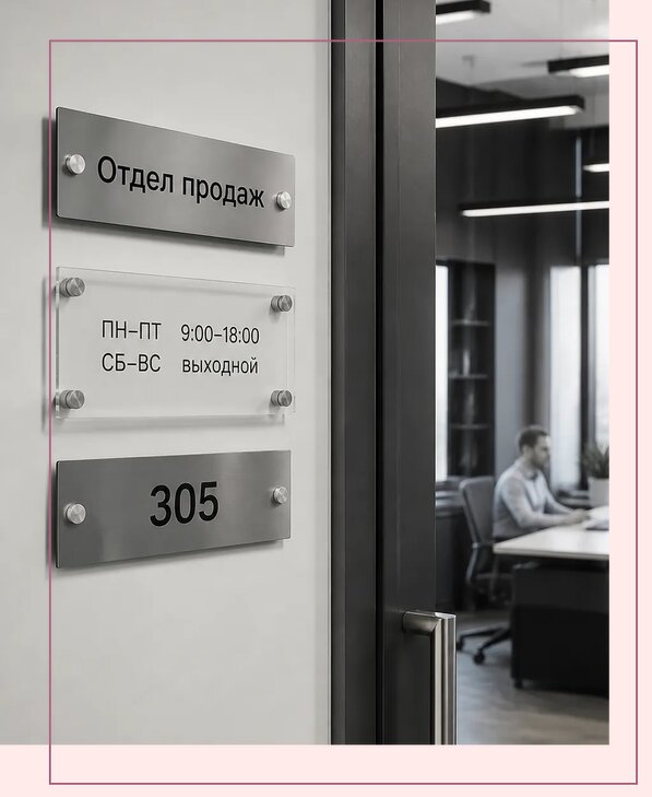 Офисные таблички на дверь в Серове по цене от 4999 р. | Аванза-Срв